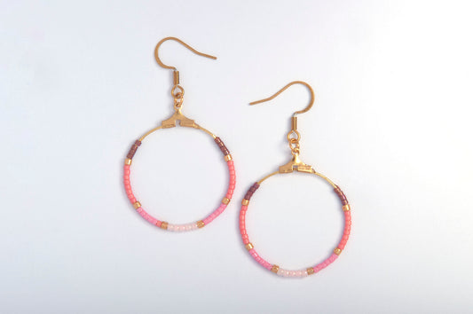 Pink & Gold Ombre Hoops
