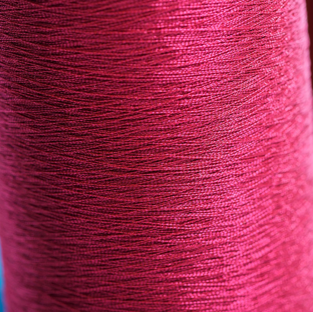 Burgundy-Rose Bead & Crystal Micro-Crochet