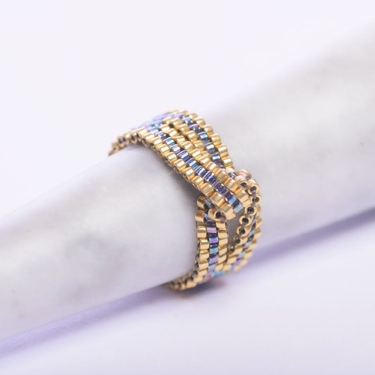 Gold & Cornflower Knot Ring