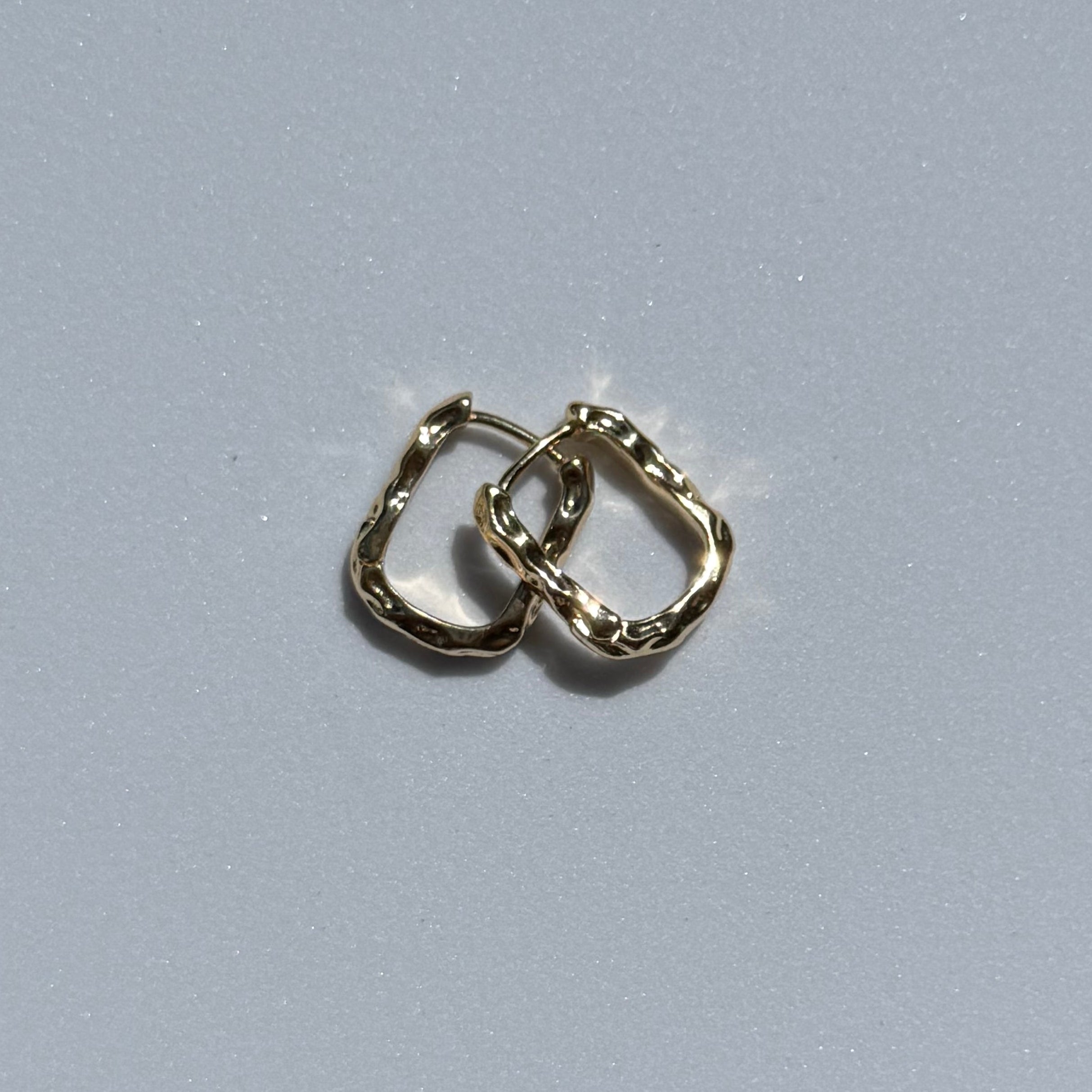 Hammered Gold Huggies