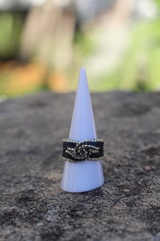 Black & Silver Knot Ring